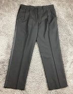 Jos A Bank Tuxedo Pants Men's Black Pleated Satin Stripe Formal Sz 36x31