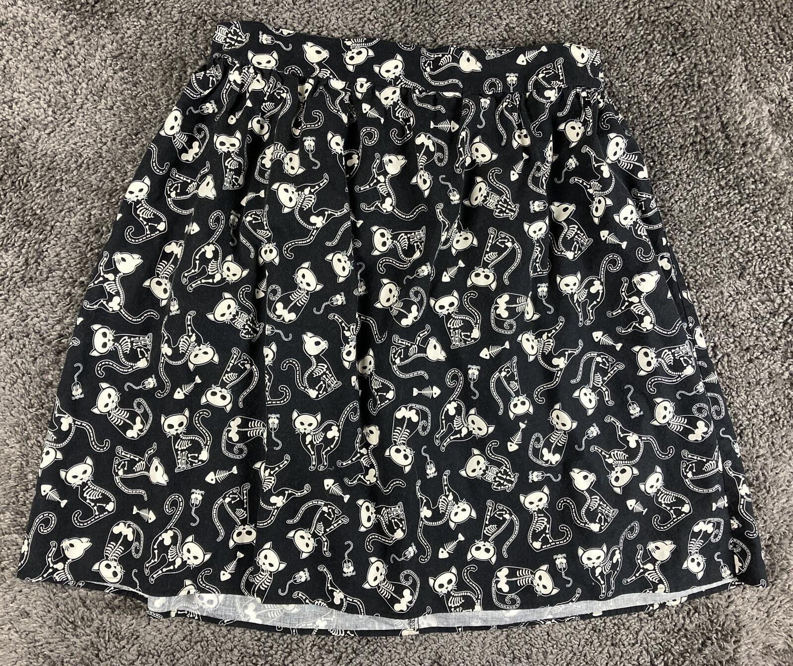 Folter Skeleton Cat Skirt Glow In The Dark Halloween Gothic Rockabilly Sz 4X
