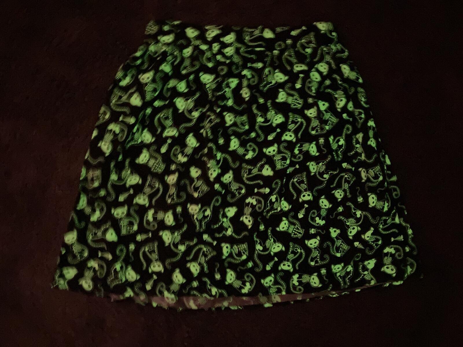 Folter Skeleton Cat Skirt Glow In The Dark Halloween Gothic Rockabilly Sz 4X