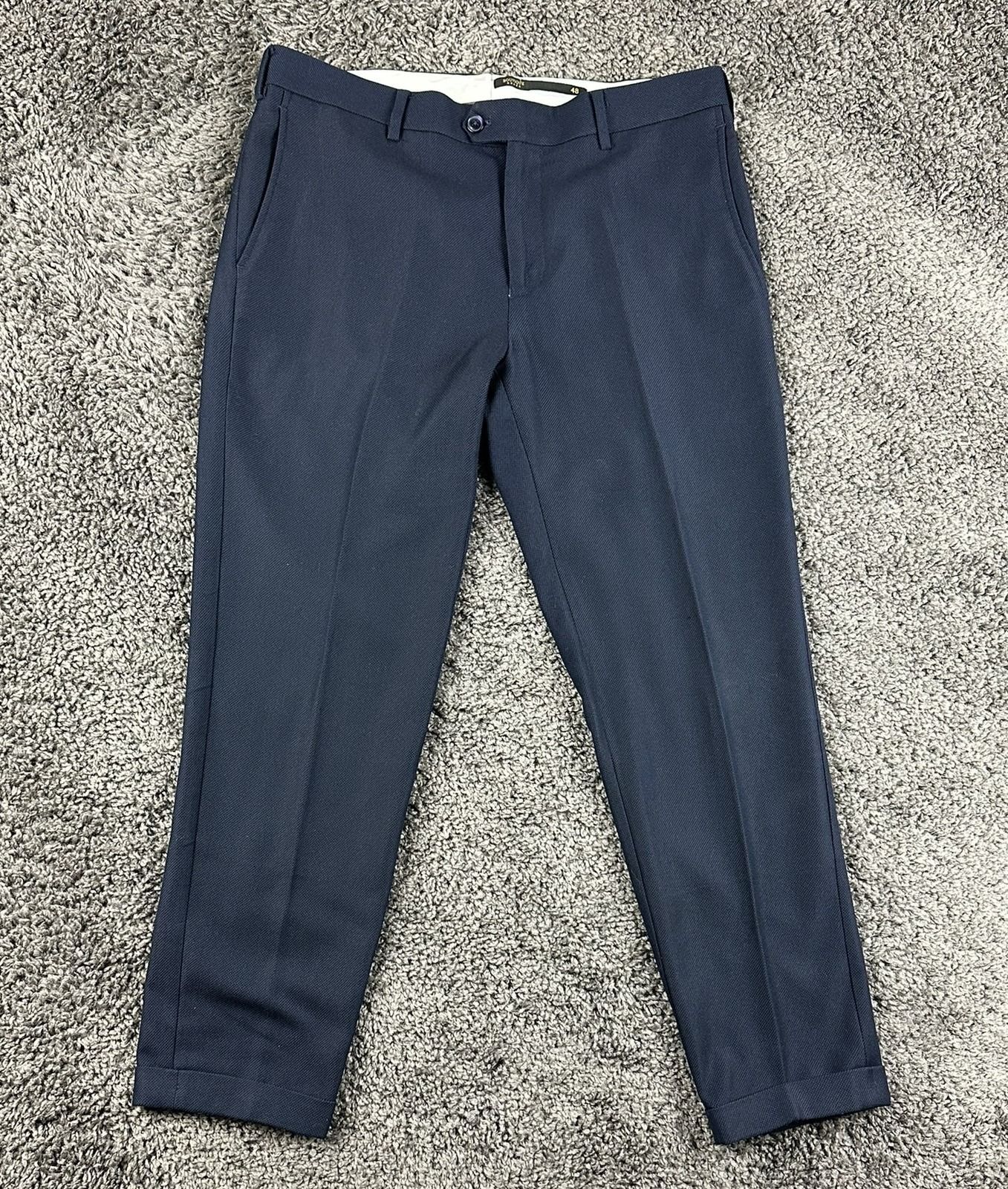 Doppelganger Roma Mens Suit 38R Navy Blue Blazer Pants 32x27 Stretch