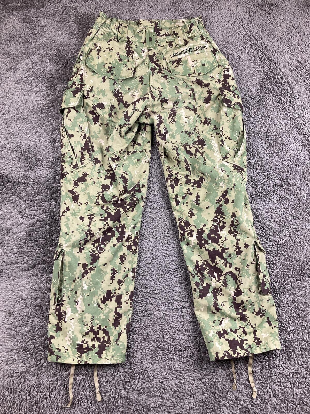 US Navy NWU Type III Camo Cargo Trousers Pants Short Digital AOR2 Ripstop Sz S