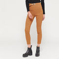 Urban Outfitters Neve Belted High-Waisted Cigarette Pant Yellow Plaid Womens 6