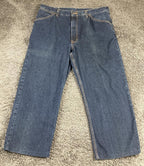 Vintage 1999 Gap Industrial Worker Jeans Men's Dark Wash Carpenter Denim 38x27
