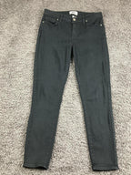 PAIGE Verdugo Ankle Skinny Jeans Black Overdye Transcend Stretch Womens Size 28