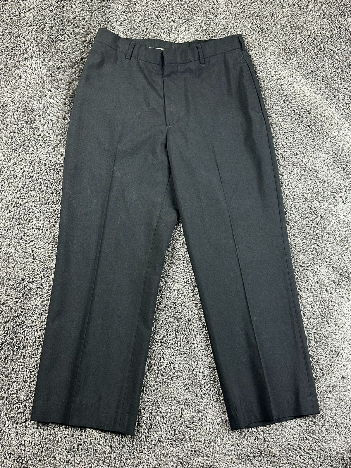 US Navy Military Mens Black Dress Trousers Pants 32R Poly Wool Uniform DLA