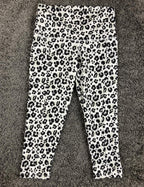 Catherine Malandrino Leggings Women's Black White Animal Print Crop Sz XS