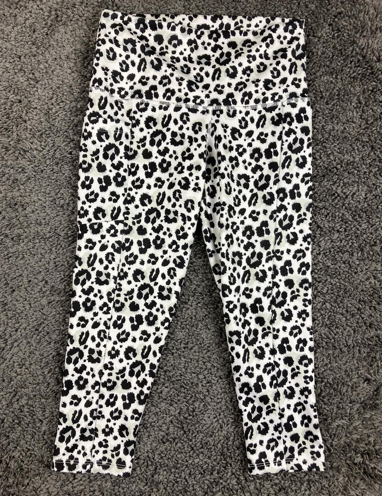 Catherine Malandrino Leggings Women's Black White Animal Print Crop Sz XS