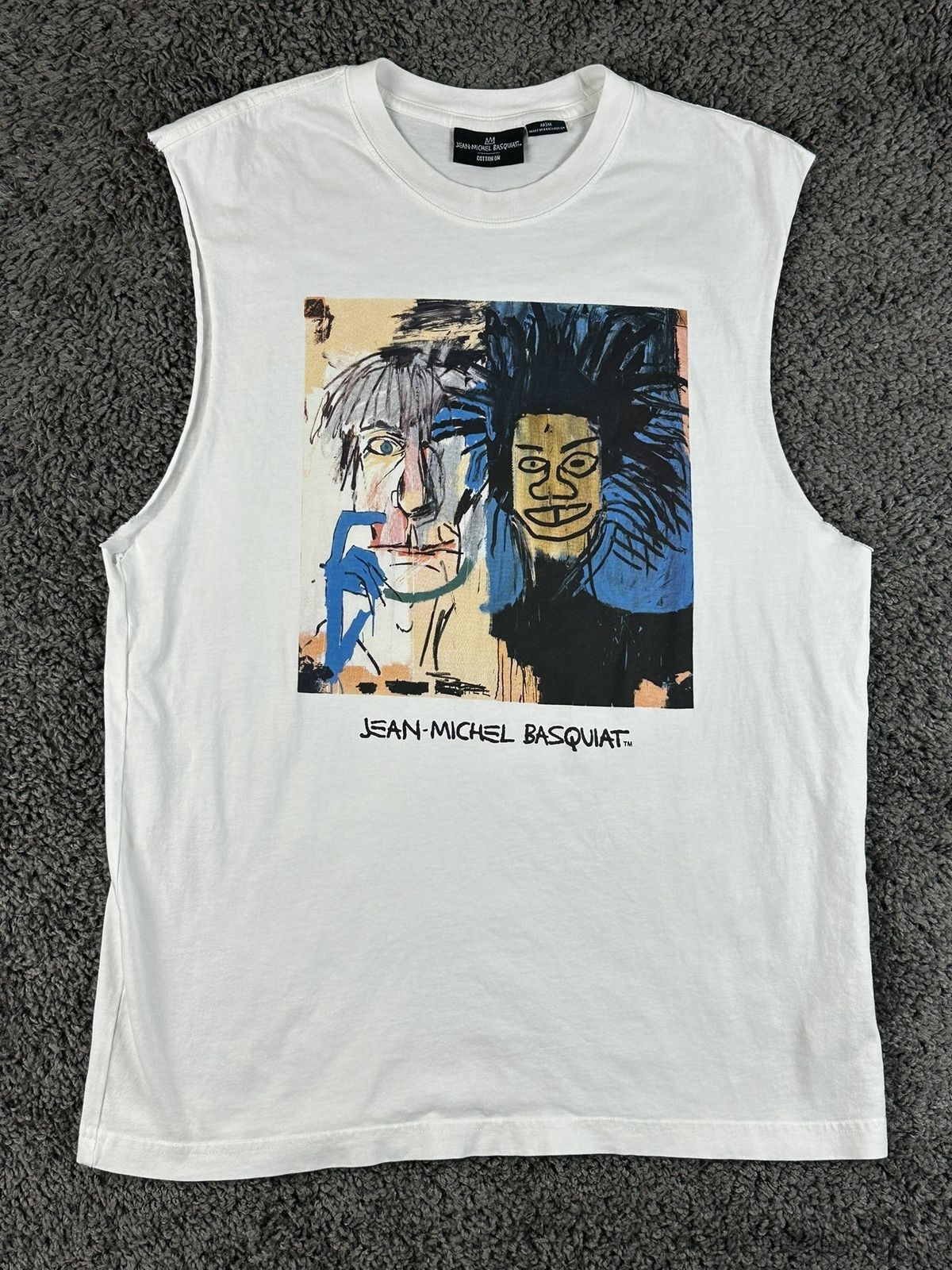 Jean-Michel Basquiat Andy Warhol Cotton On Mens M White Graphic Tank Top