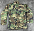 Vintage US Army Special Forces Airborne Woodland Camo BDU Jacket Small Regular