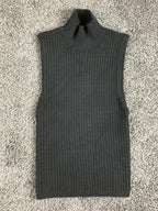 Alice + Olivia Darcey Black Textured Sleeveless Turtleneck Sweater Tank Top S/P