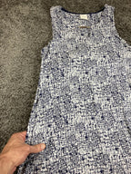 Soma Sleeveless Dress Women's Blue White Abstract Stretch Pockets Sz M