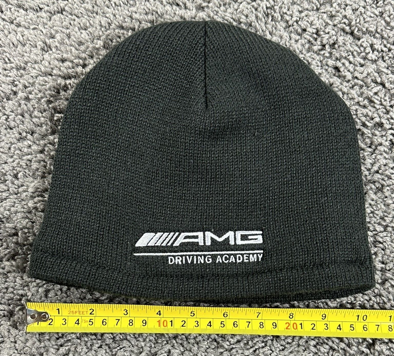 Mercedes AMG Driving Academy Beanie Hat Black Embroidered Logo Knit Winter