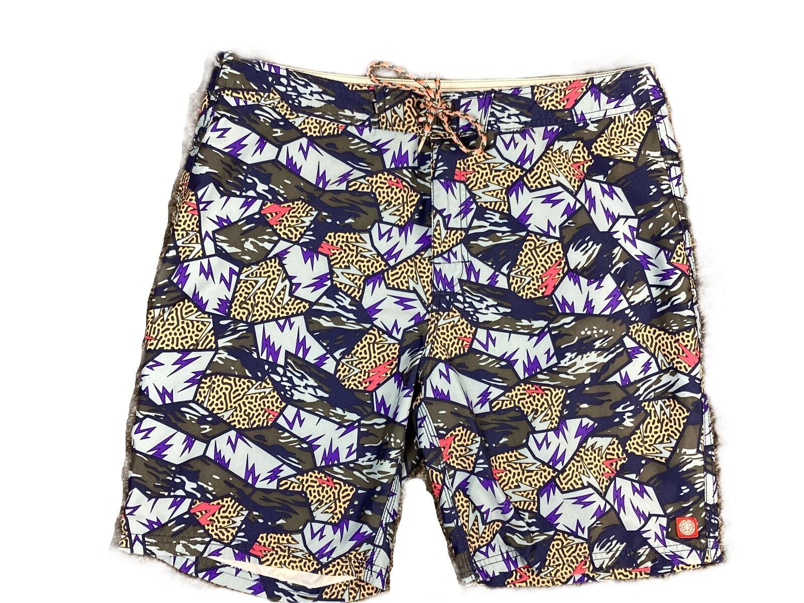 Element Chillin Origins Mens Hybrid Board Shorts 38 Abstract Retro Print Swim