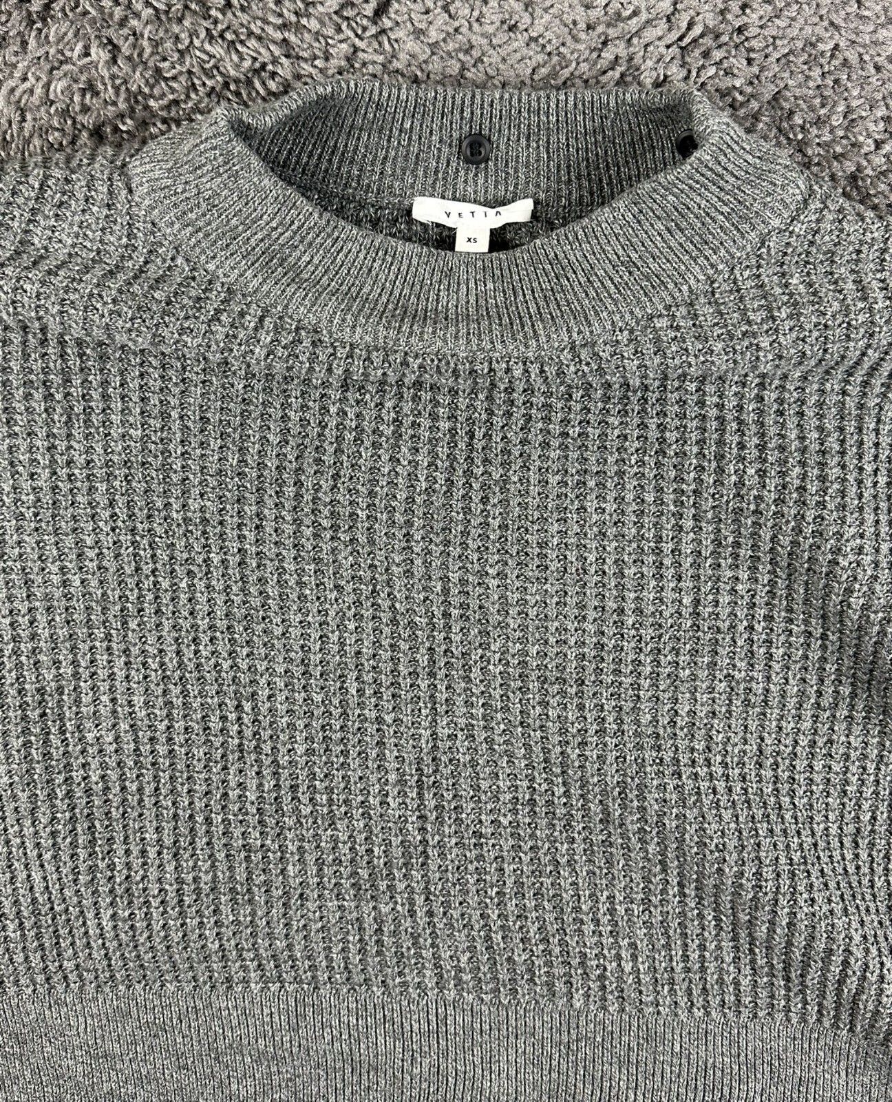 VETTA Capsule Organic Cotton Waffle Knit Crewneck Sweater Size XS Luxury