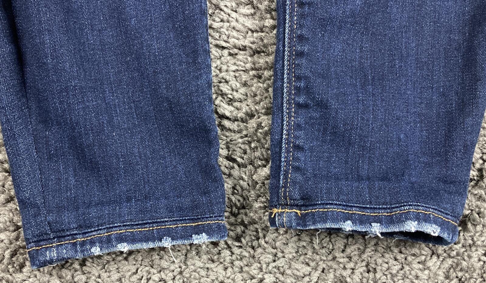 Hudson Krista Super Skinny Jeans Womens Distressed Blue Crop Ankle Stretch Sz 28