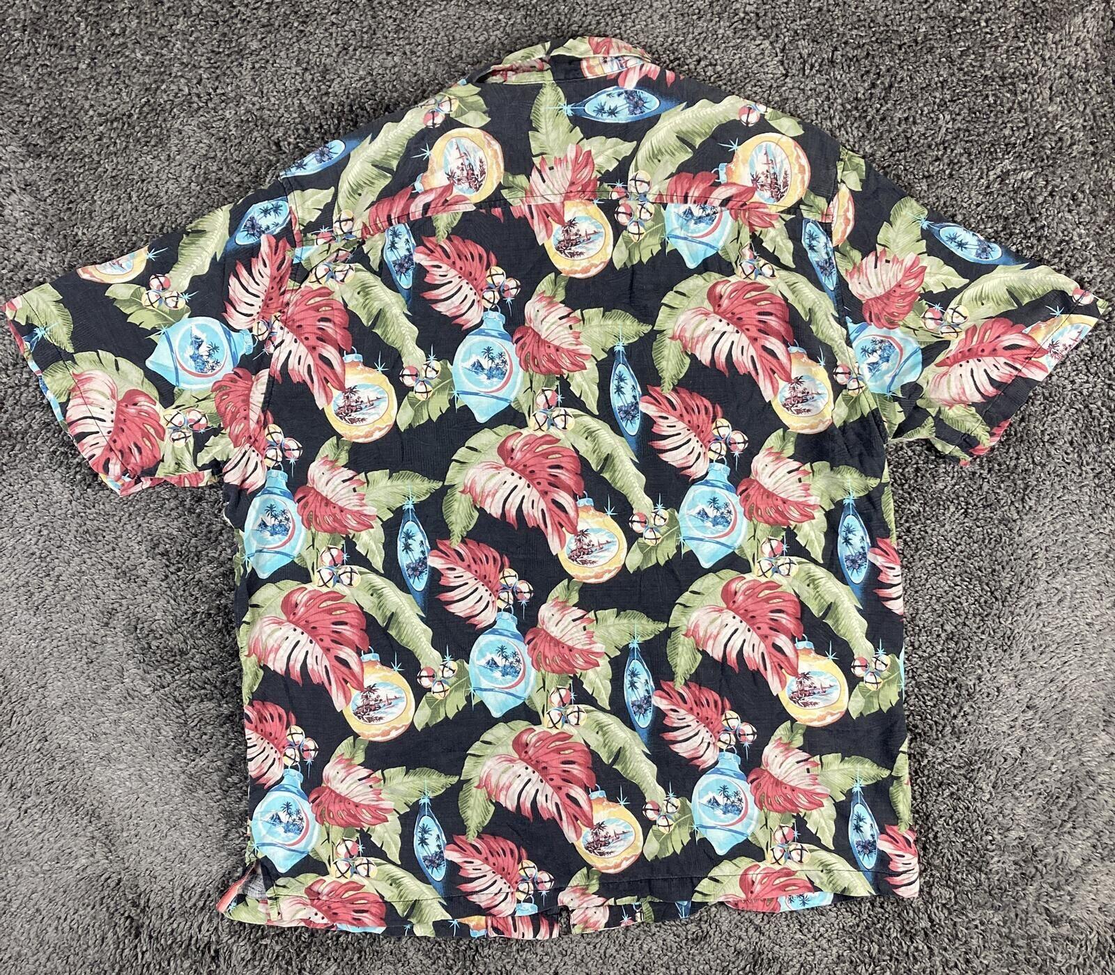 Tommy Bahama "With Bells On" Silk Christmas Camp Shirt Holiday Hawaiian Sz 2XT