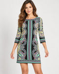 ECI New York Dress Womens S Small Black Multi Geometric Paisley Stretch NWT
