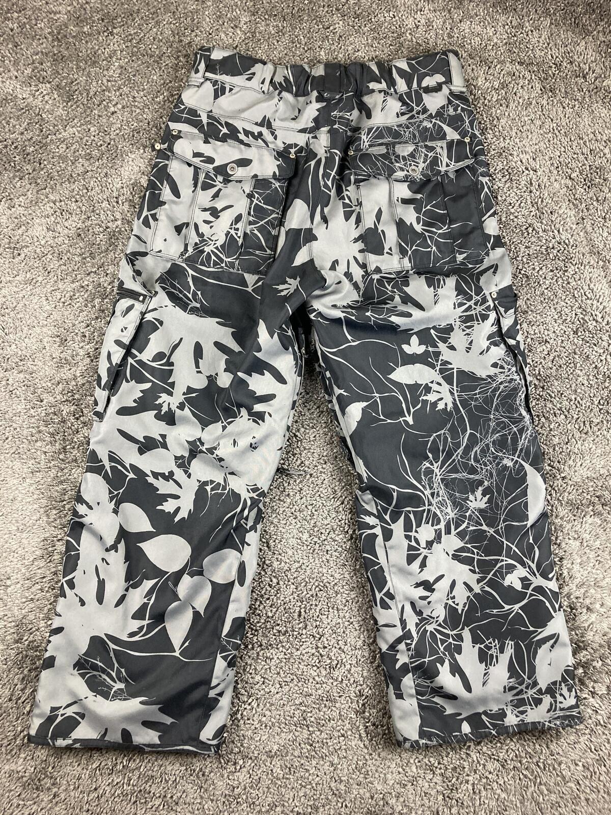 Billabong Pilot Ski Snowboard Pants Mens XL Grey Leaf Camo Waterproof Cargo Vtg
