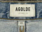 AGOLDE Womens 23 Riptide Lana Straight Leg Distressed Organic Cotton Jeans