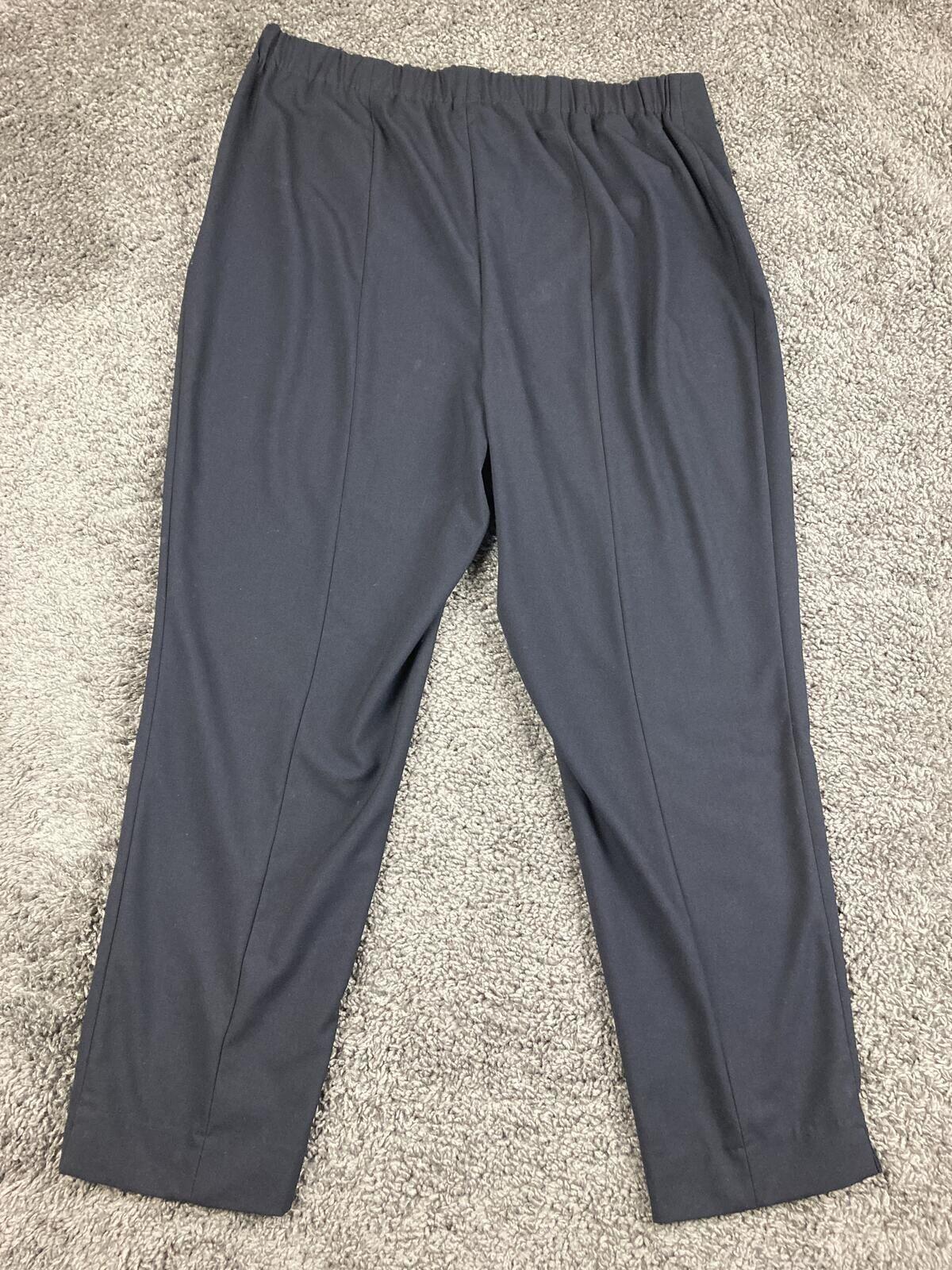 Talbots Woman Hollywood Fit Pants Navy Blue Straight Leg Pull On Stretch Sz 16W
