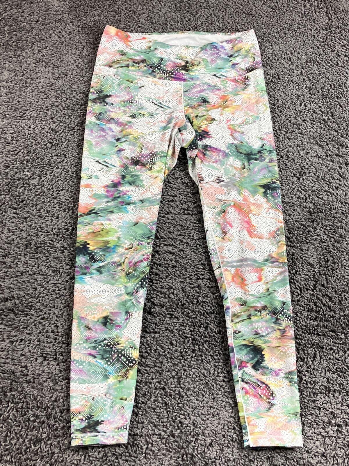 prAna Pillar Printed Leggings  Abstract Geometric Activewear Yoga Pant Sz Small