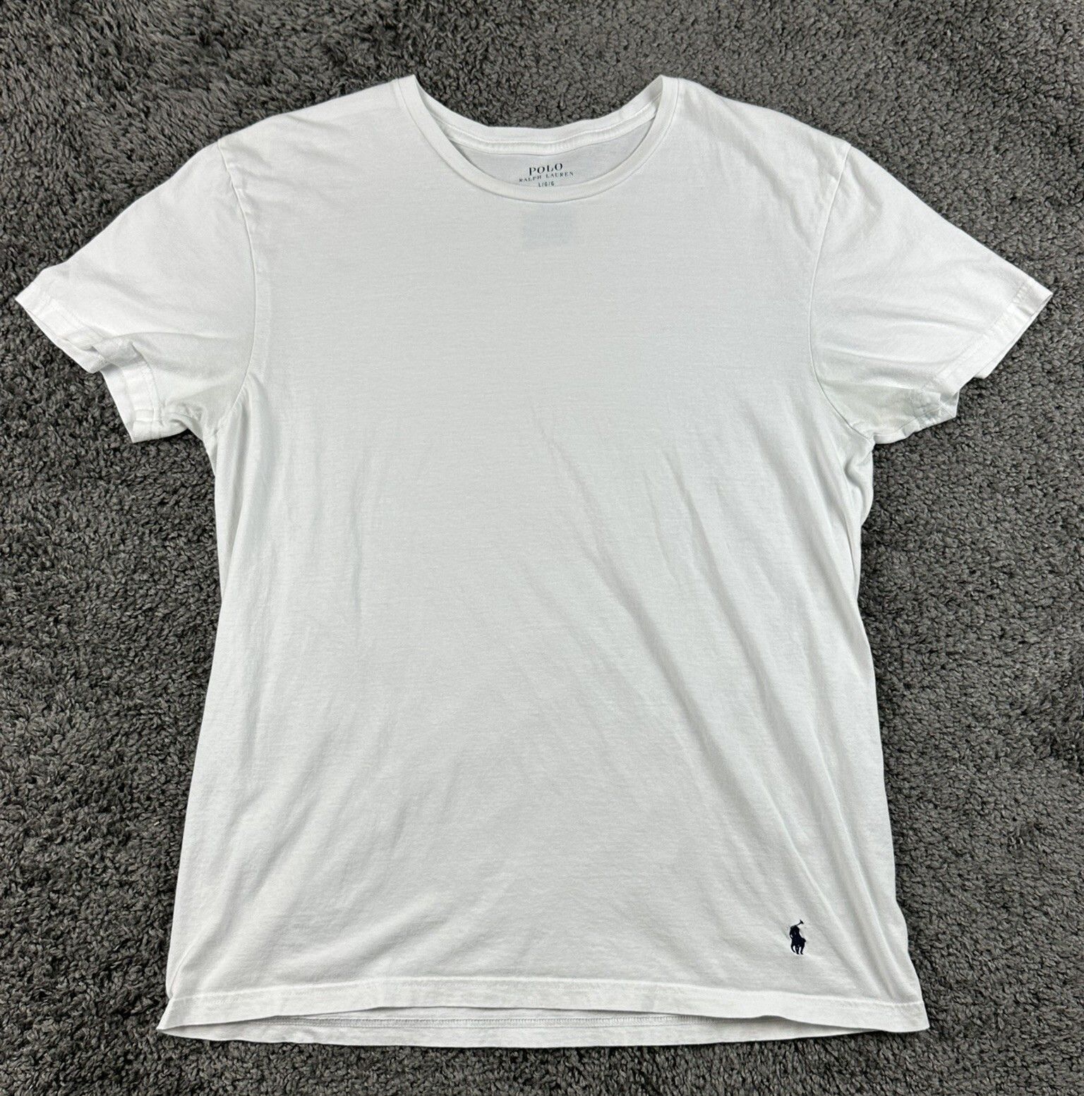 Lot 2 Polo Ralph Lauren Mens T Shirts Large White Grey Classic & Slim Fit Pony
