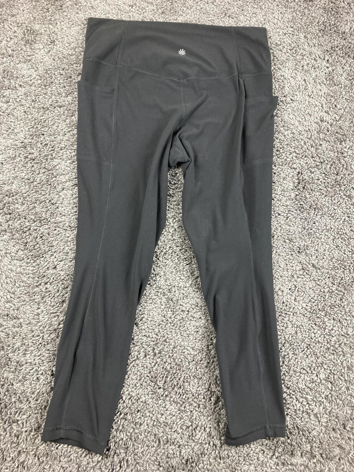 Athleta Salutation Stash Pocket II 7/8 Tight Women's Black Leggings Sz Large