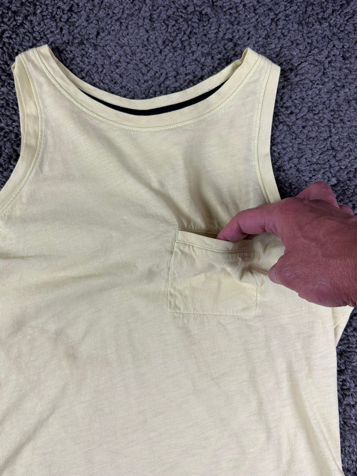 Athleta Organic Daily Bungee Tank Top Yellow Size Small Pocket Drawstring