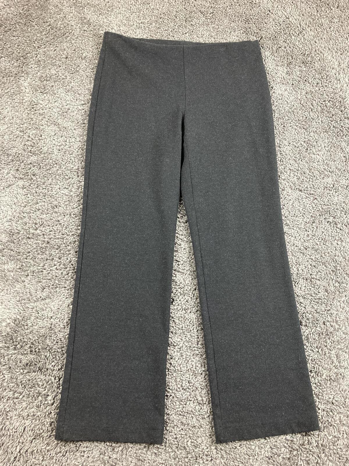 Eileen Fisher Charcoal Gray Melanged Viscose Stretch Ponte Slim Pants Size S