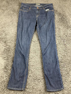 CAbi Lou Lou 334 Women Dark Wash Straight Leg Jeans Denim Classic Stretch Sz 8