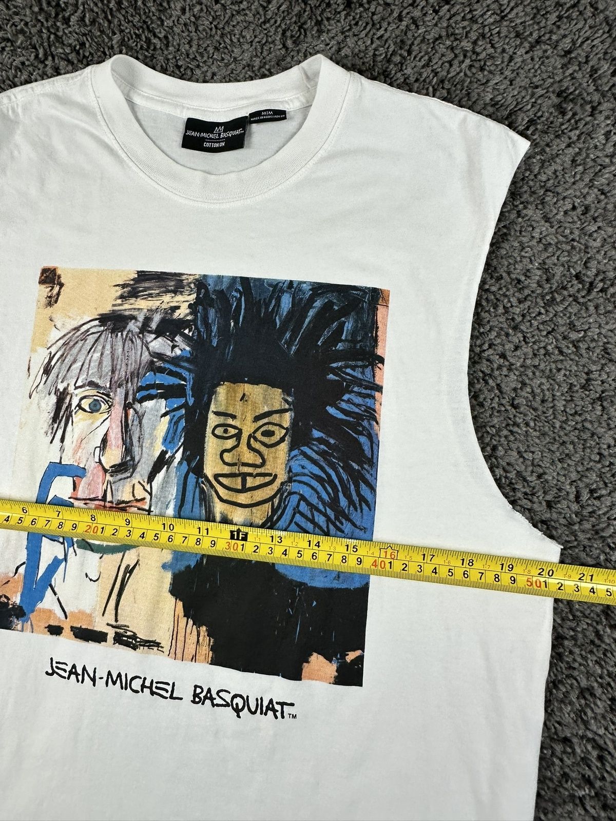 Jean-Michel Basquiat Andy Warhol Cotton On Mens M White Graphic Tank Top