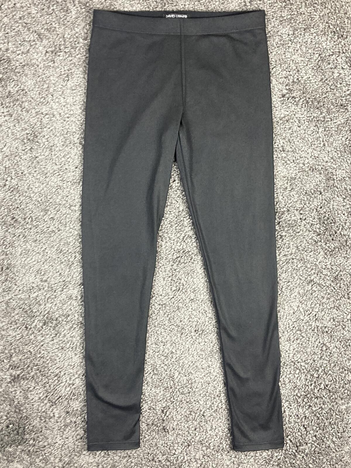 David Lerner New York Basic Black Leggings Women's Stretch USA Made Sz Medium