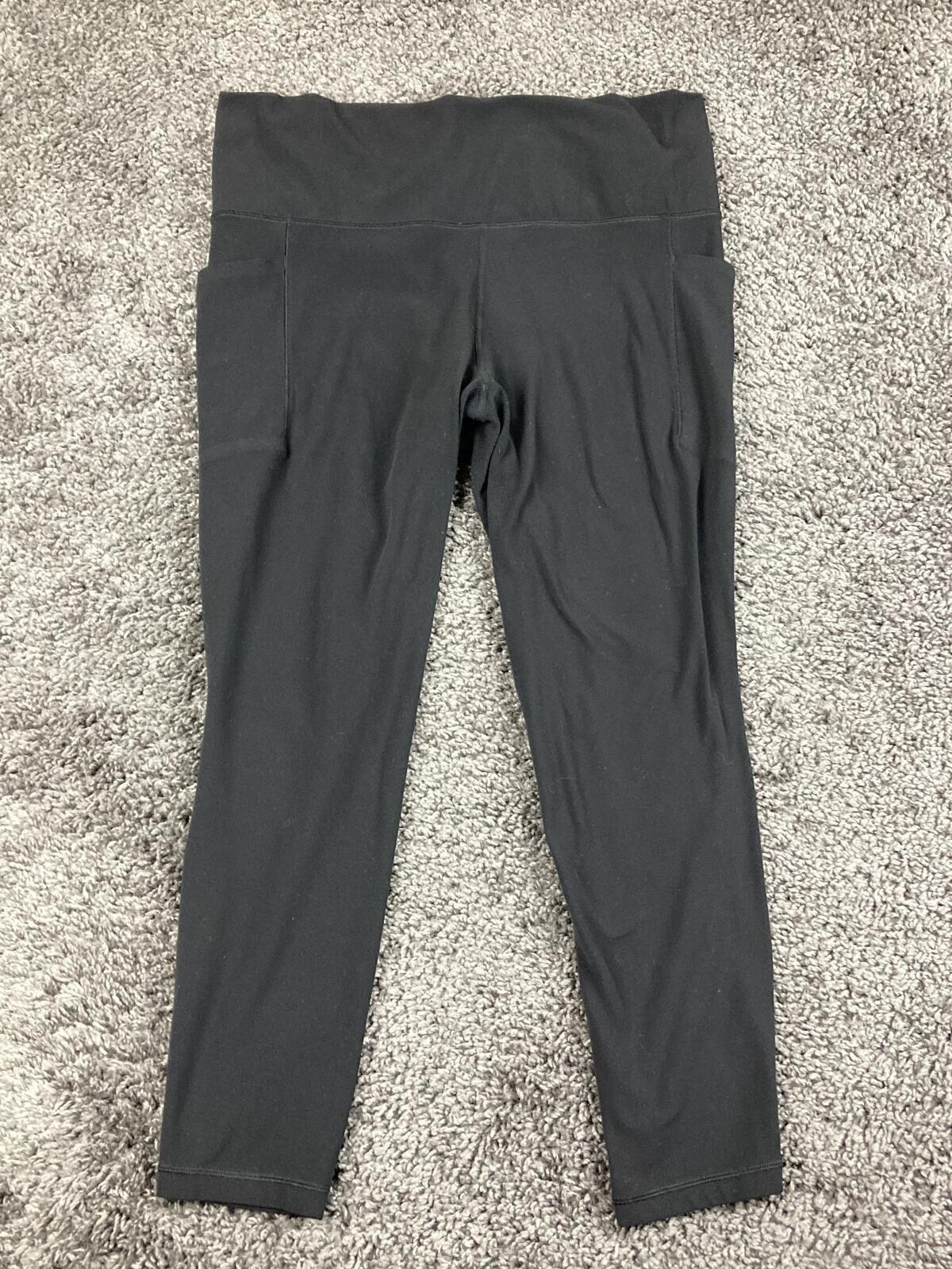 Athleta Salutation Stash Pocket II 7/8 Tight Women's Black Leggings Sz Large