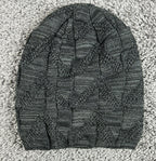 Page One Winter Beanie Hat Knit Basketweave Fleece Lined Charcoal Gray Unisex