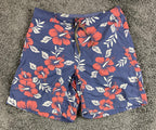 Vintage Patagonia Blue Hibiscus Wavefarer Board Shorts Swim Trunks Floral VTG 36