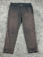 Lululemon ABC Slim-Fit 5 Pocket Pants Mens Black Warpstreme Trousers Sz 31x27