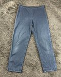 Eileen Fisher Womens Medium Stretch Denim Straight Leg Pants Side Zip