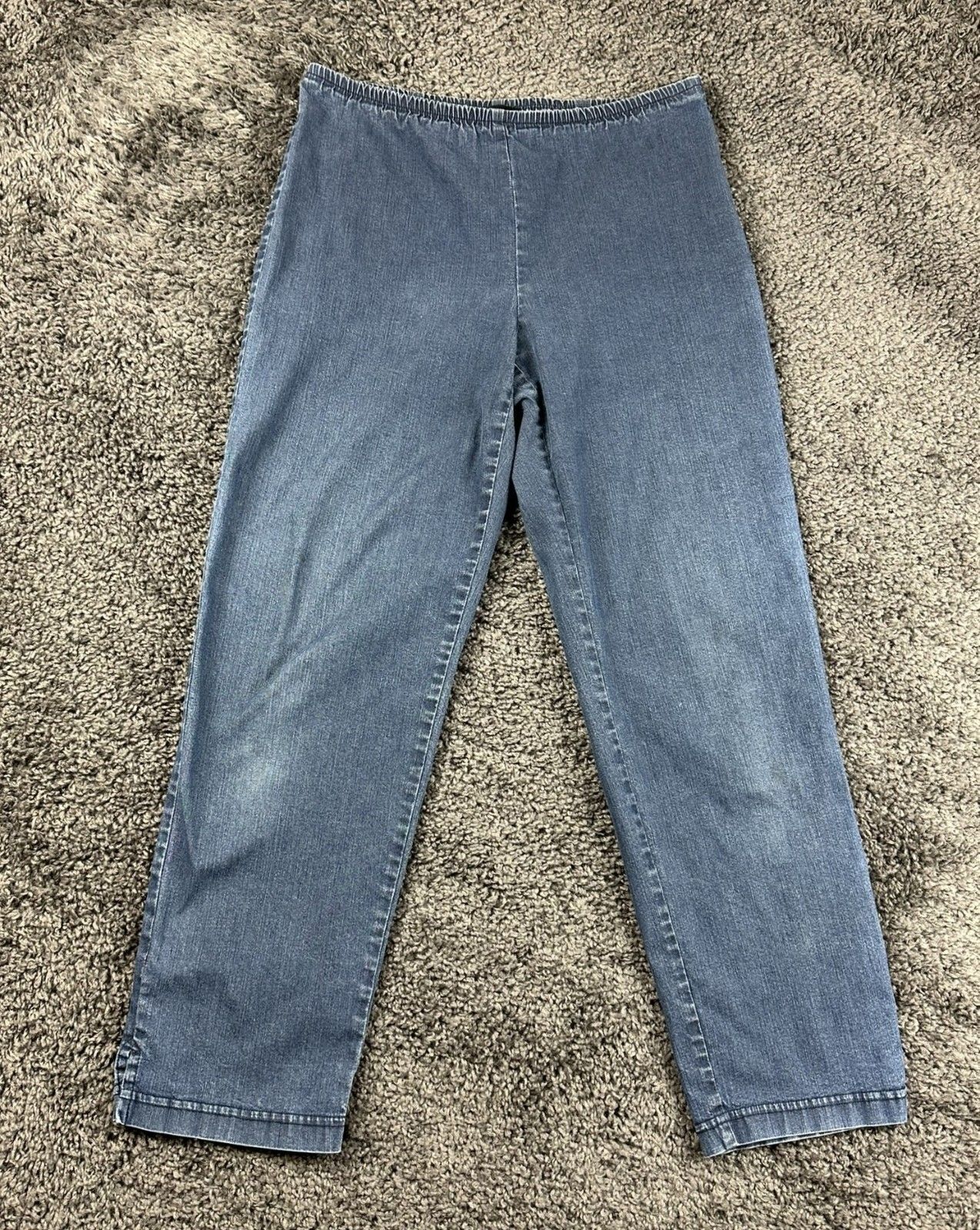 Eileen Fisher Womens Medium Stretch Denim Straight Leg Pants Side Zip