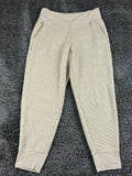 Athleta Coaster Luxe Waffle Jogger Pants Womens Beige High Rise Tencel Sz M