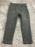 CAT Caterpillar Black Stretch Canvas Fleece Lined Work Pants Cotton Blend 36x30