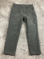 CAT Caterpillar Black Stretch Canvas Fleece Lined Work Pants Cotton Blend 36x30
