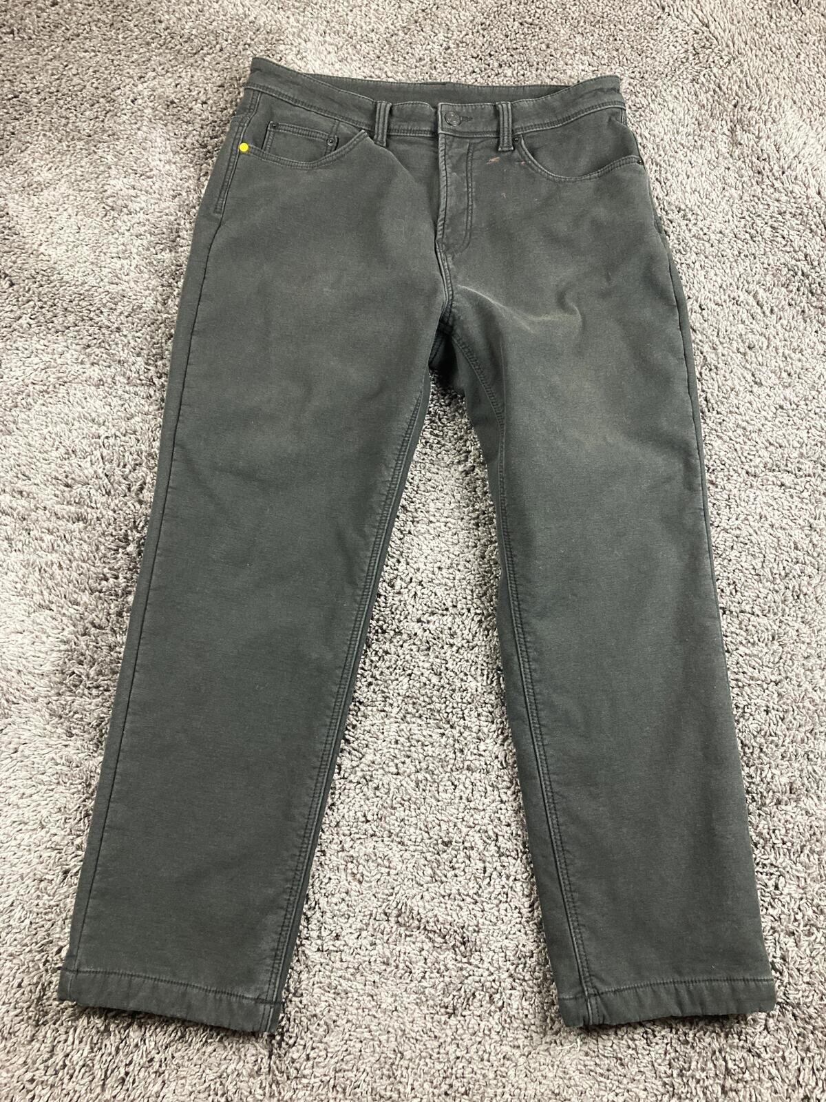 CAT Caterpillar Black Stretch Canvas Fleece Lined Work Pants Cotton Blend 36x30