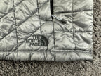 The North Face ThermoBall Eco Vest Womens M Silver Grey Quilted Puffer Full Zip