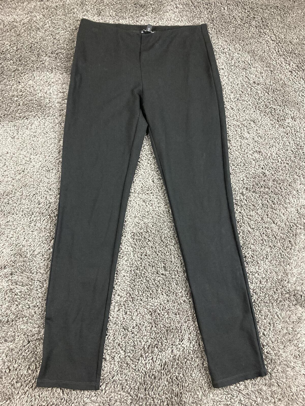 Eileen Fisher System Slim Pants Black Stretch Ponte Size S Small Italian Fabric