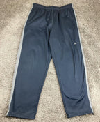 Nike Therma-FIT Training Pants Mens Navy Blue Fleece Sweatpants Open Hem Grey XL