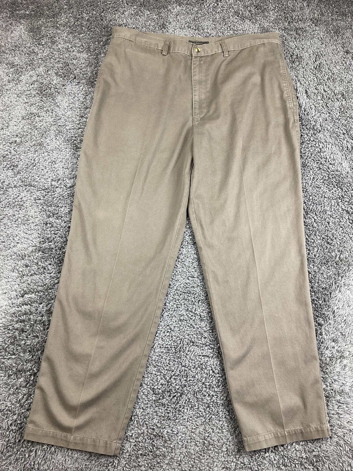 Vintage Bugle Boy Khakis Pants Mens Comfort Fit Tan 100% Pleated Chino Sz 40x32