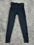 SET Active SculptFlex Leggings Black High Rise Ribbed Seamless Yoga Pants XS/S