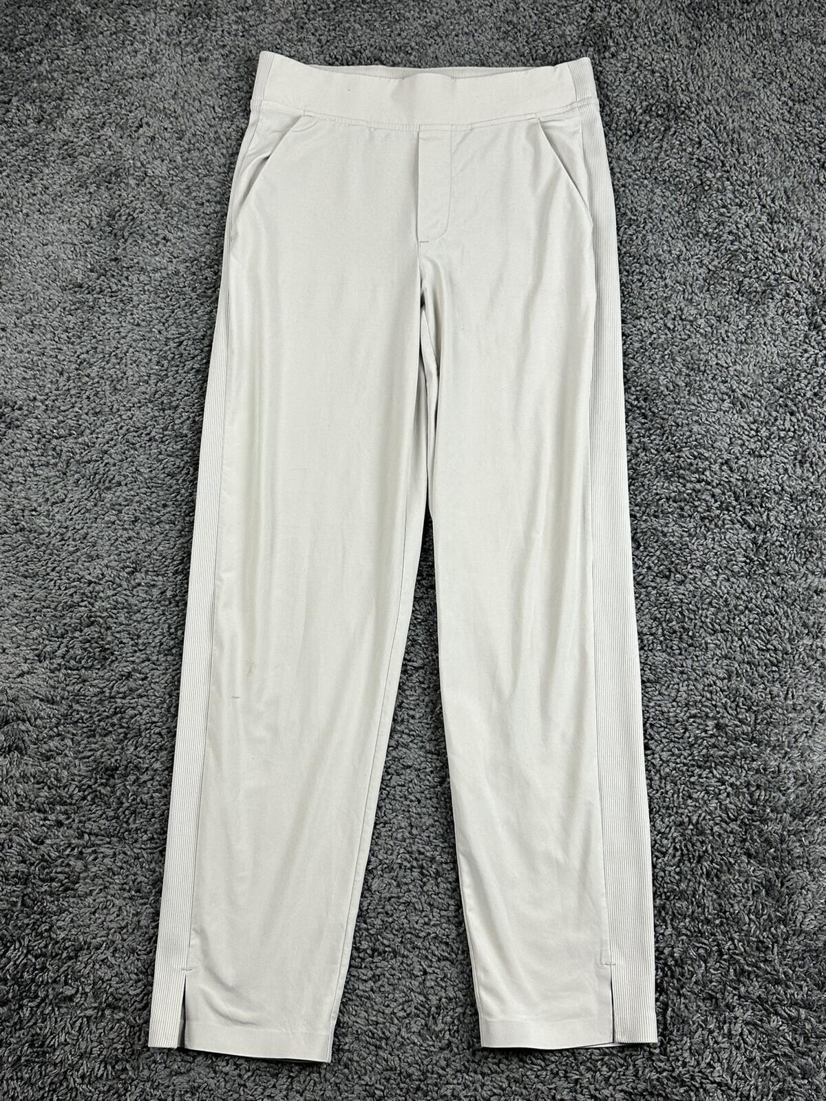 Athleta Brooklyn Mid Rise Ankle Pant Beige Lightweight Stretch Travel Sz 0