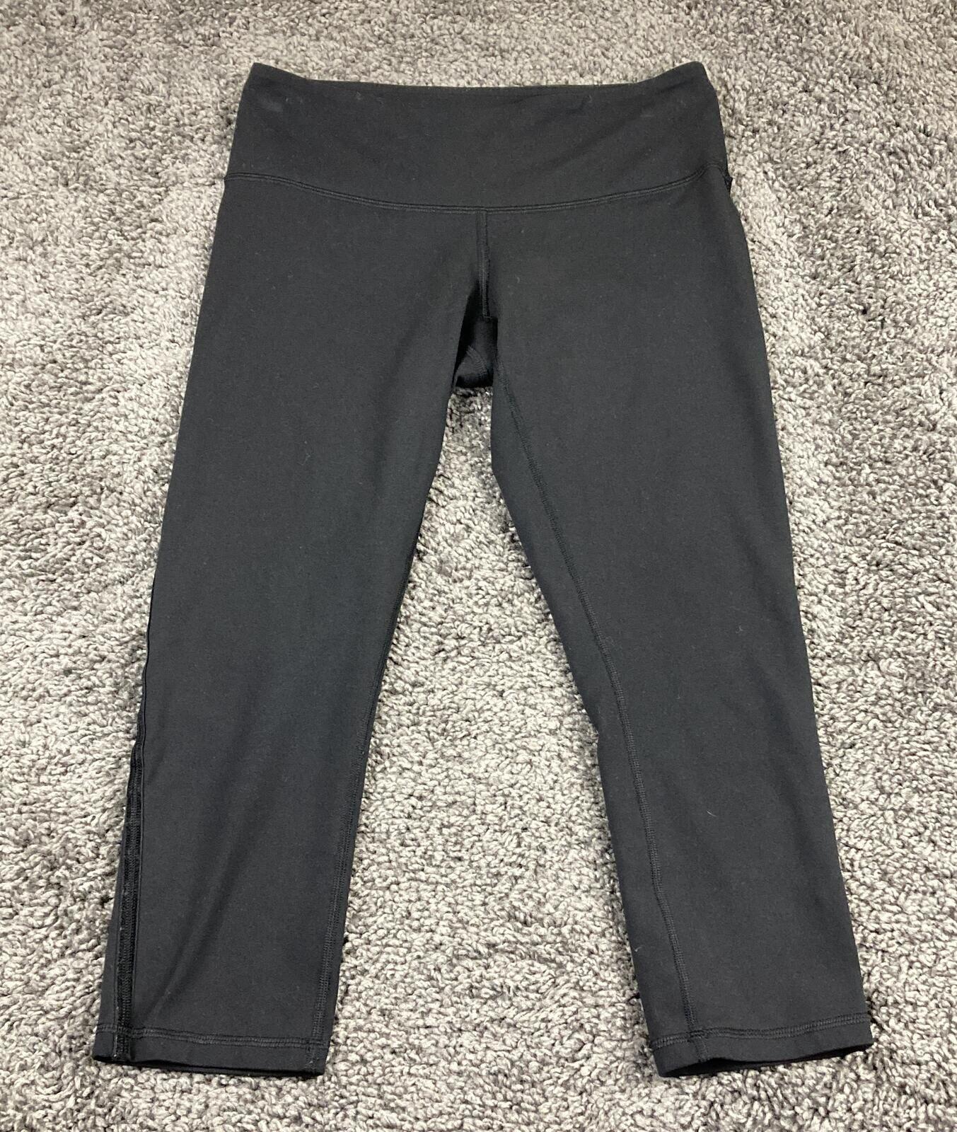 Lululemon Wunder Under High-Rise Crop Leggings Black Velvet Bow Detail Size 6