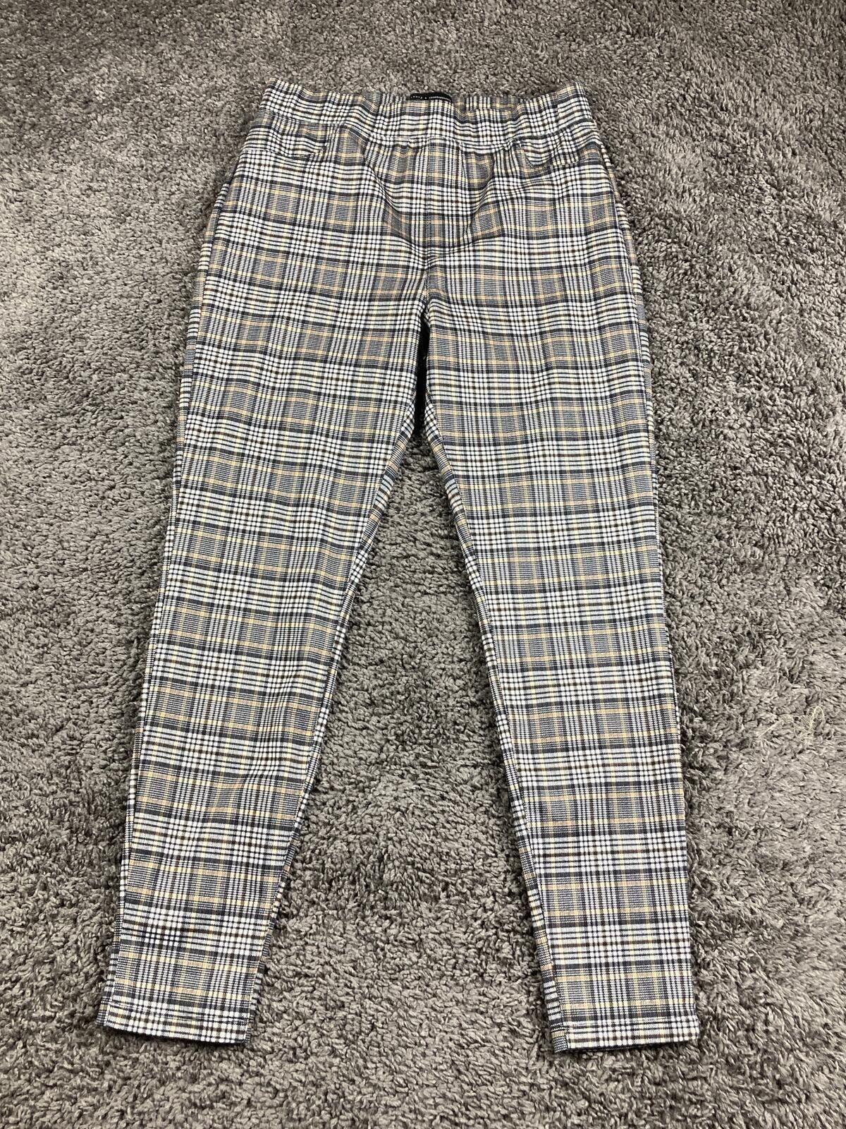 Sanctuary x Anthropologie Pull-On Pants Women's Plaid Slim Stretch Sz M